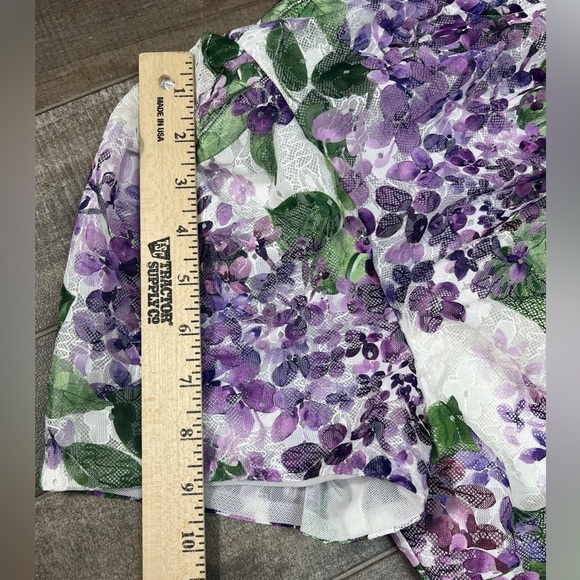 Dress the Population Purple CHANDLER SHORT-SLEEVE LACE MINI DRESS - Picture 9 of 9